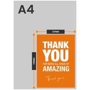The size of this thank you cards single is 7 x 5" when folded