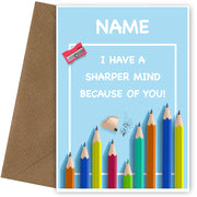 Personalised Thank You Teacher Card - Sharper Mind