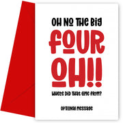 Funny 40th Birthday Card for Friends - The Big Oh!