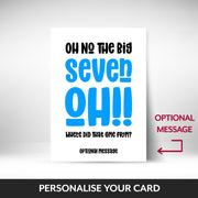 What can be personalised on this 70th birthday card for men