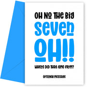 Funny 70th Birthday Card for Him - The Big Oh!