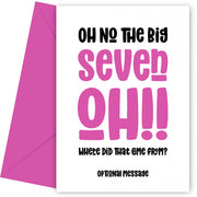 Funny 70th Birthday Card for Her - The Big Oh!