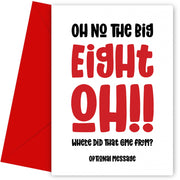 Funny 80th Birthday Card for Friends - The Big Oh!