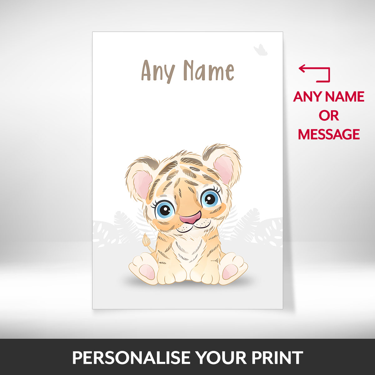 What can be personalised on this safari animal prints