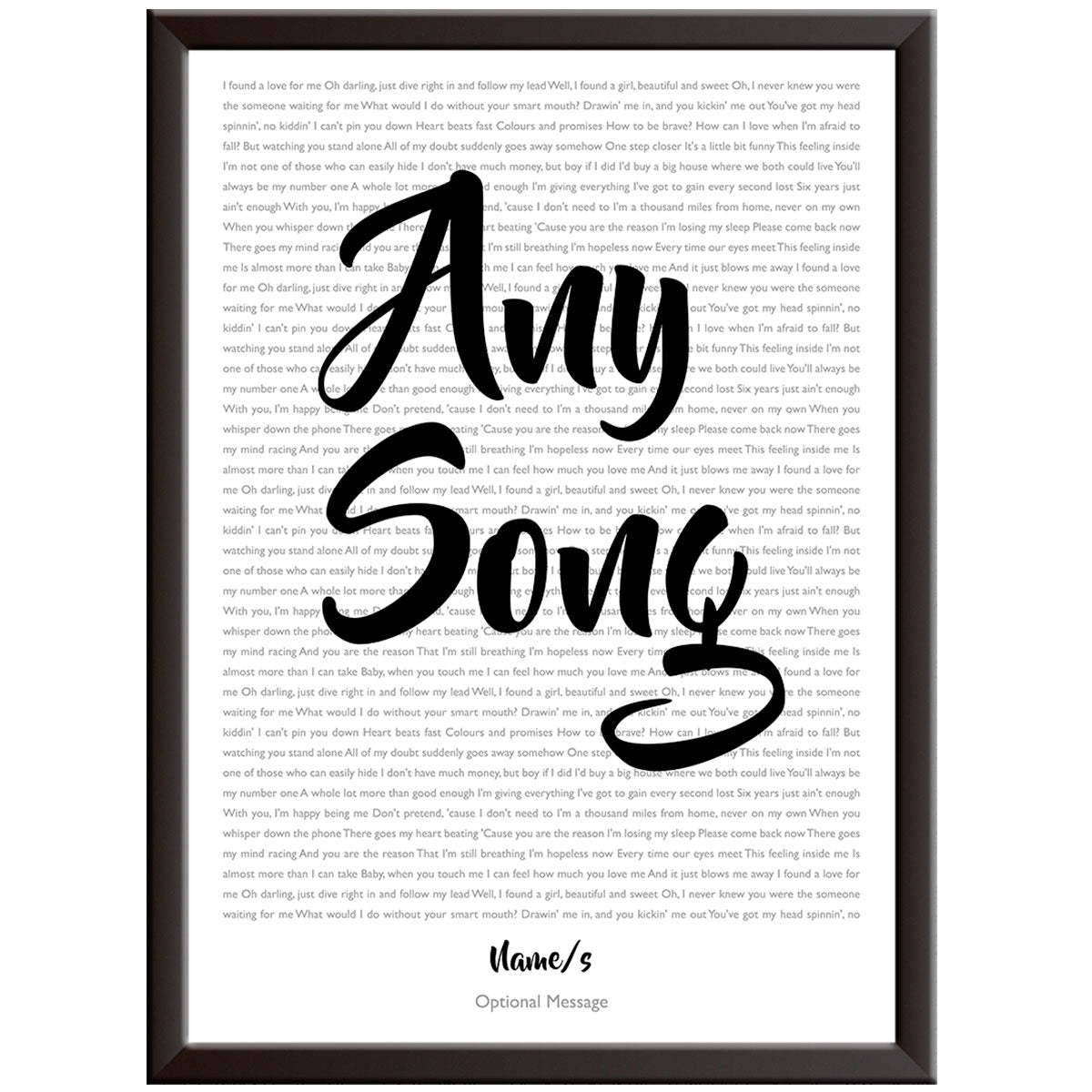 Titled Song Lyrics Prints