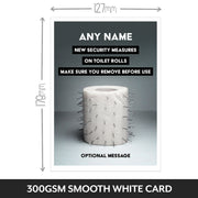 Toilet Roll Security Tags Card