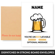 Personalised Birthday Cards for Dad - Unbeerlievable