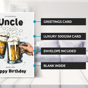 Main features of this uncle 18th birthday card