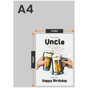 The size of this uncle birthday card adult is 7 x 5" when folded