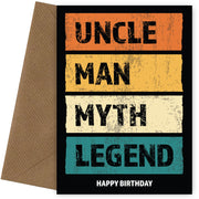 Funny Uncle Birthday Cards - Man Myth Legend - Happy Birthday From Nephew or Niece