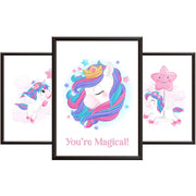 Unicorn Bedroom Accessories and Wall Art for Girls Bedroom - Pink & Purple Decor