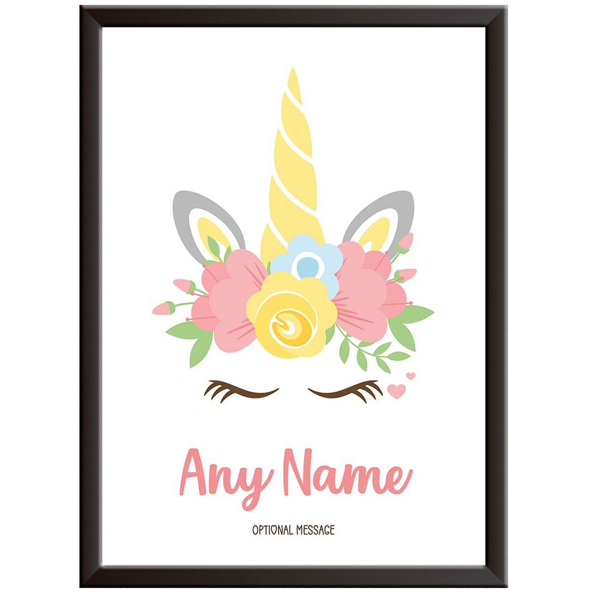 Personalised Unicorn Print - Unique Unicorn Wall Art Tiara Poster