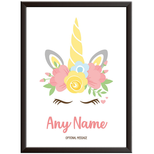 Personalised Unicorn Print - Unique Unicorn Wall Art Tiara Poster