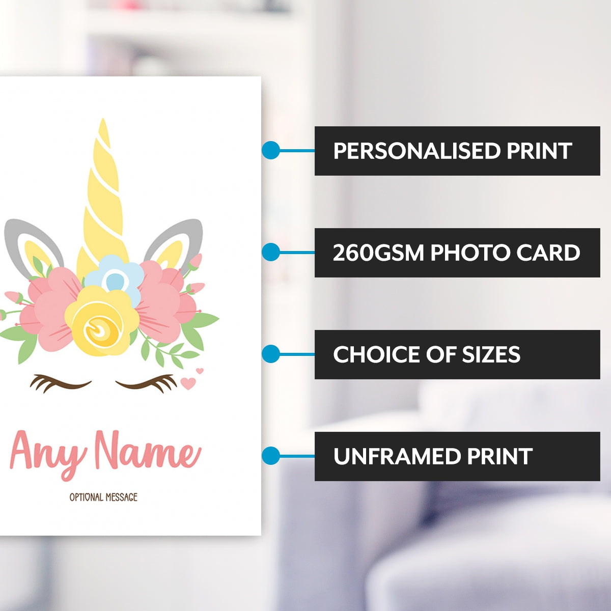 Main features of this unicorn bedroom accessories