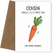 Veggie Pun Birthday Card for Cousin - Carrot