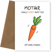 Veggie Pun Birthday Card for Mother - Carrot
