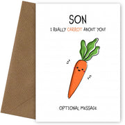 Veggie Pun Birthday Card for Son - Carrot
