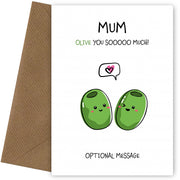 Veggie Pun Birthday Card for Mum - I Love You So Much