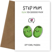 Veggie Pun Birthday Card for Step Mum - I Love You So Much