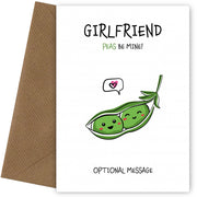 Veggie Pun Valentine's Day Card for Girlfriend - Peas Be Mine