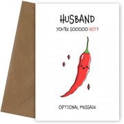 Veggie Pun Valentine's Day Card for Husband - You're So Hot!