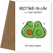 Avocado Birthday Card for Brother-in-law