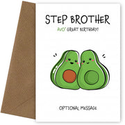 Avocado Birthday Card for Step Brother