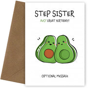 Avocado Birthday Card for Step Sister