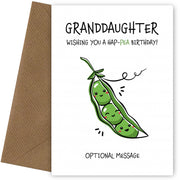 Happy Birthday Card for Granddaughter - Hap-pea