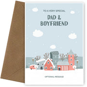 Dad and Boyfriend Christmas Card - Winter Village