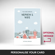 What can be personalised on this nephew and wife christmas cards