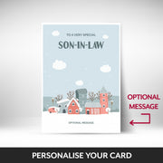 What can be personalised on this son-in-law christmas cards