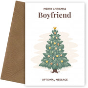 Vintage Tree Christmas Card for Boyfriend - Traditional and Unique