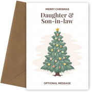 Vintage Tree Christmas Card for Daughter & Son-in-law - Traditional and Unique