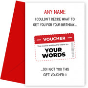 Personalised Birthday Voucher Card (Anything)