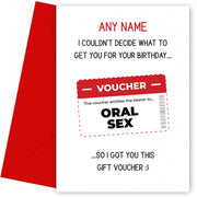 Personalised Birthday Voucher Card (Oral Sex)