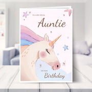auntie birthday cards shown in a living room