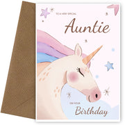Unicorn Birthday Card for Auntie Birthday Cards 18th 19th 20th 25th 30th Bday