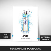 What can be personalised on this watercolour birthday cards