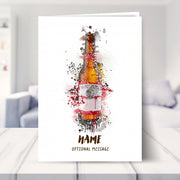 beer birthday card shown in a living room
