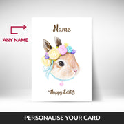 What can be personalised on this lovely easter cards