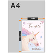 The size of this daughter 8th birthday cards is 7 x 5" when folded