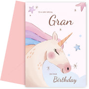 Unicorn Birthday Card for Gran Birthday Cards 40th 45th 46th 47th 48th 49th 50th Bday