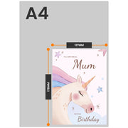 The size of this unicorn birthday cards is 7 x 5" when folded