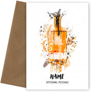 Blood Orange Vodka Birthday Card - Watercolour Vodka Bottle Greetings Card