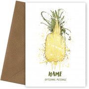 Watercolour Pineapple Fruit Greetings Card