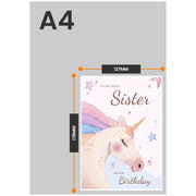 The size of this birthday cards little sister is 7 x 5" when folded