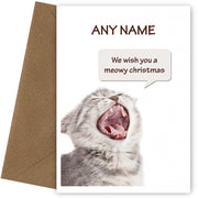 Personalised We Wish You A Meowy Christmas Card