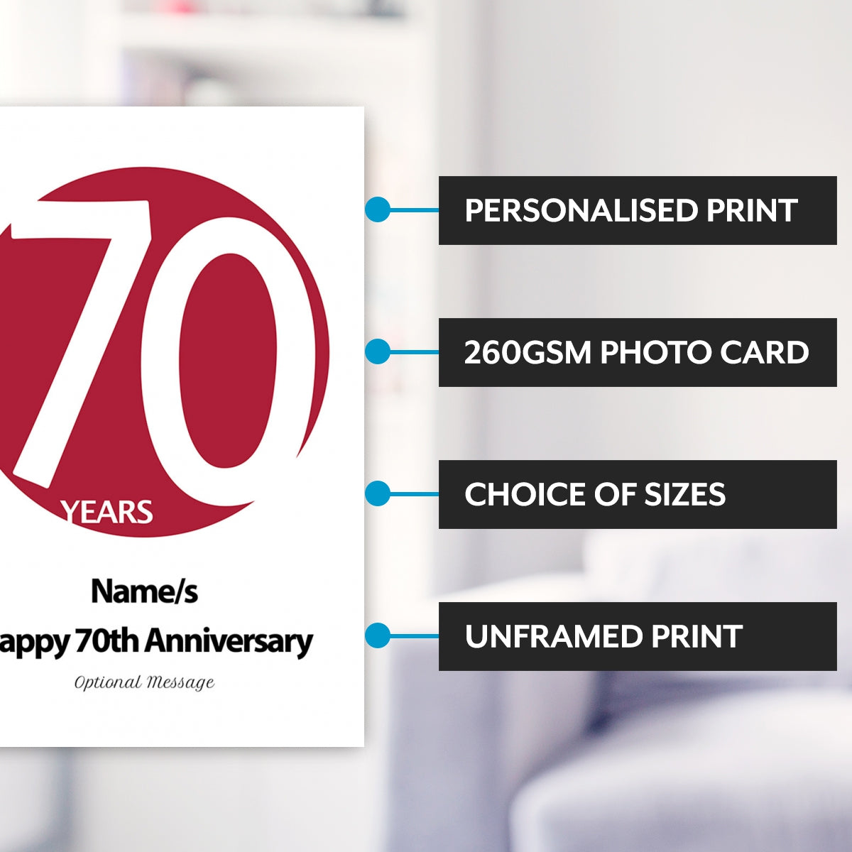 Main features of this 70th anniversary gift