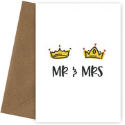 Congratulations Wedding Day Card for Mr & Mrs - Son, Daughter or Happy Couple